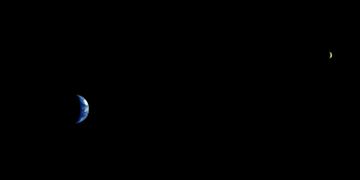 Earth and Moon from Mars Express