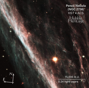 NGC 2736 - Pencil Nebula in the Vela Nebula - Supernova Remnant